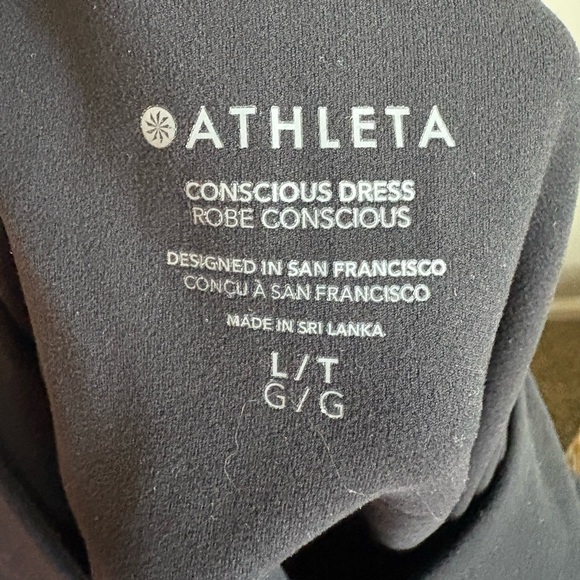 Athleta Conscious Dress Large Tall Black Racerback Athletic Tennis Golf Mini LT - Picture 11 of 12
